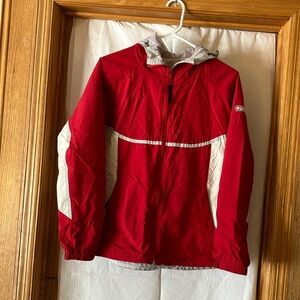 Columbia Sportswear Company Women’s Sz M Full Zip Windbreaker with hood. GUC
